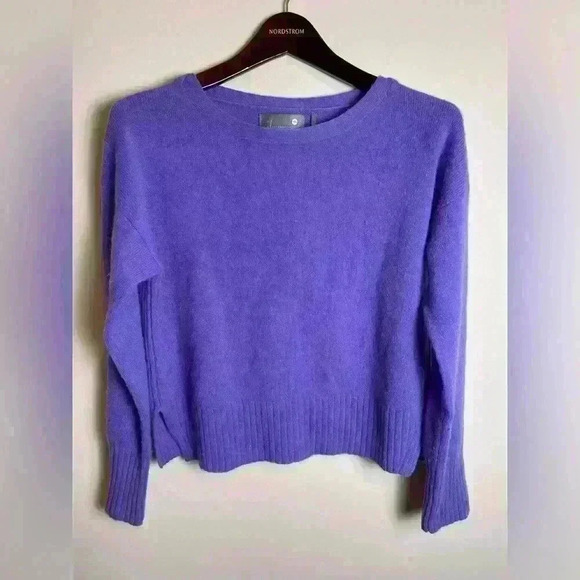 Anthropologie Cashmere Collection Crewneck Sweater Long Sleeve Purple Size XS - Picture 1 of 11